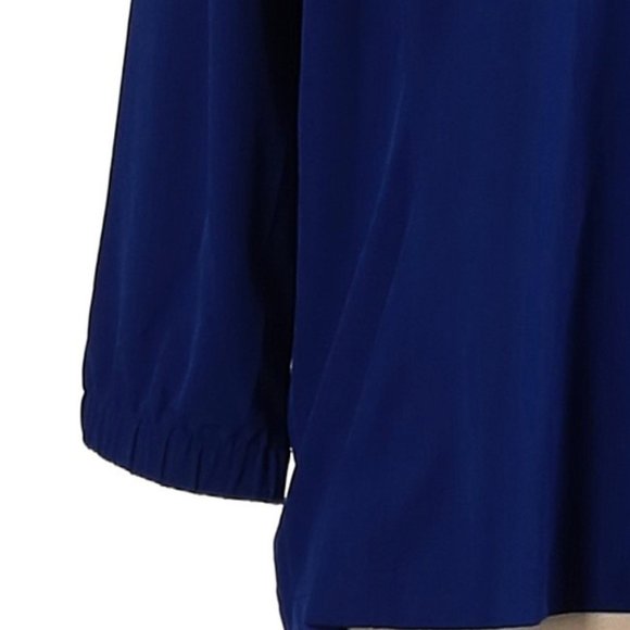 Zenergy by Chicos Blue Zip Jacket Size 2 Large 3/4 Sleeves Excellent Condition - Picture 5 of 8